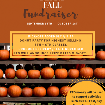 Fall themed flyer with information regarding the fundraiser.